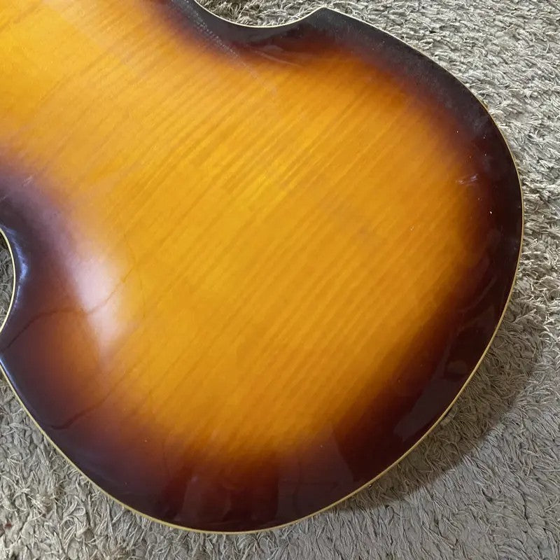 Quincy 4 String Bass Kit, Semi Hollow Body with Tiger Maple Top Fit Vi