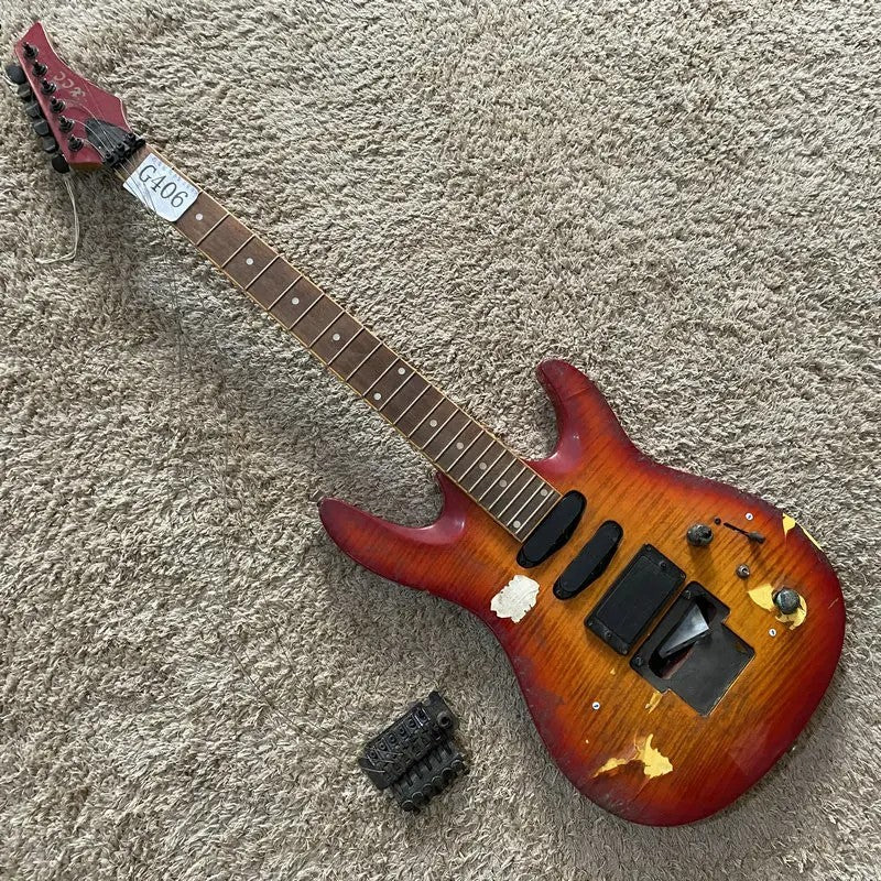 KCC HSH Guitar, Sunburst Tiger Maple Top Body, Rosewood Fingerboard Ma