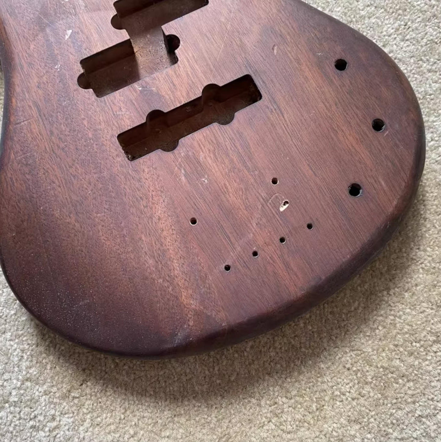 Mahogany Wood 4 String Bass Solid Body DIY Project