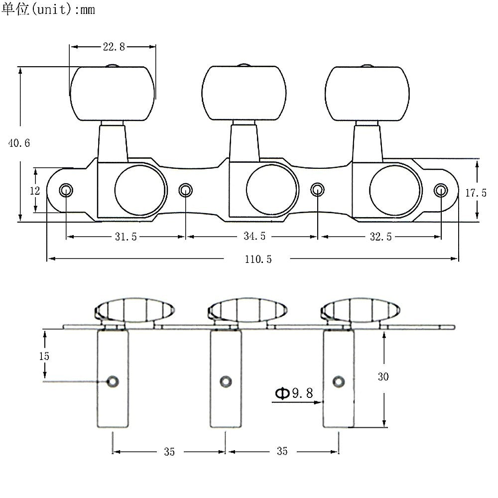 3R3L Classical Guitar Tuning Pegs Machine Heads Fit Johnson,Ramirez,Co