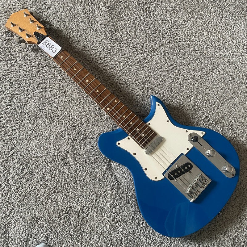 Blue Mini Electric Guitar, Solid Basswood Body, Maple Neck, Rosewood F