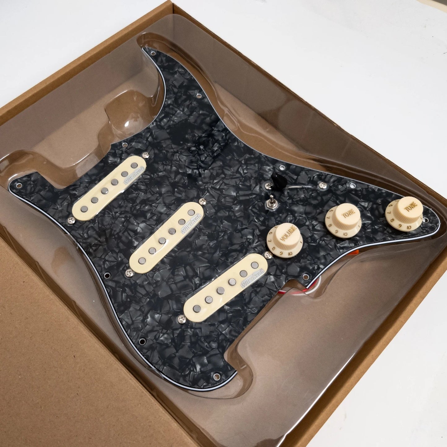 Black Pearl Guitar Loaded Prewired Pickguard Alnico Wilkinson Pickups