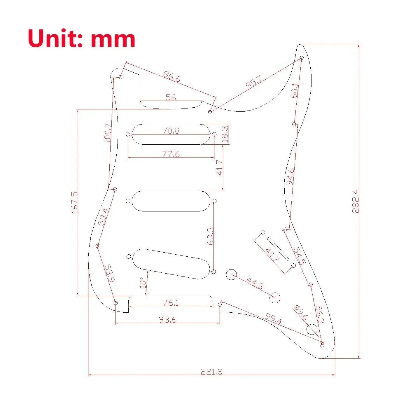 SSS Dual Blades Guitar Loaded Prewired Pickguard Fit Stratocaster Stra