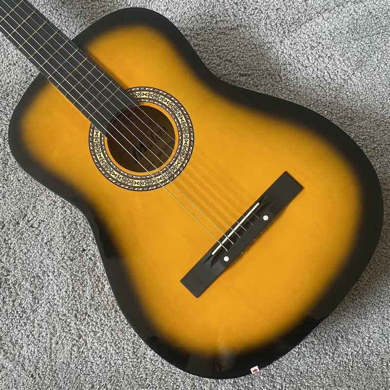 38 Inch Classical Guitar, Sunburst Basswood Body, Mahogany Neck, Rosew