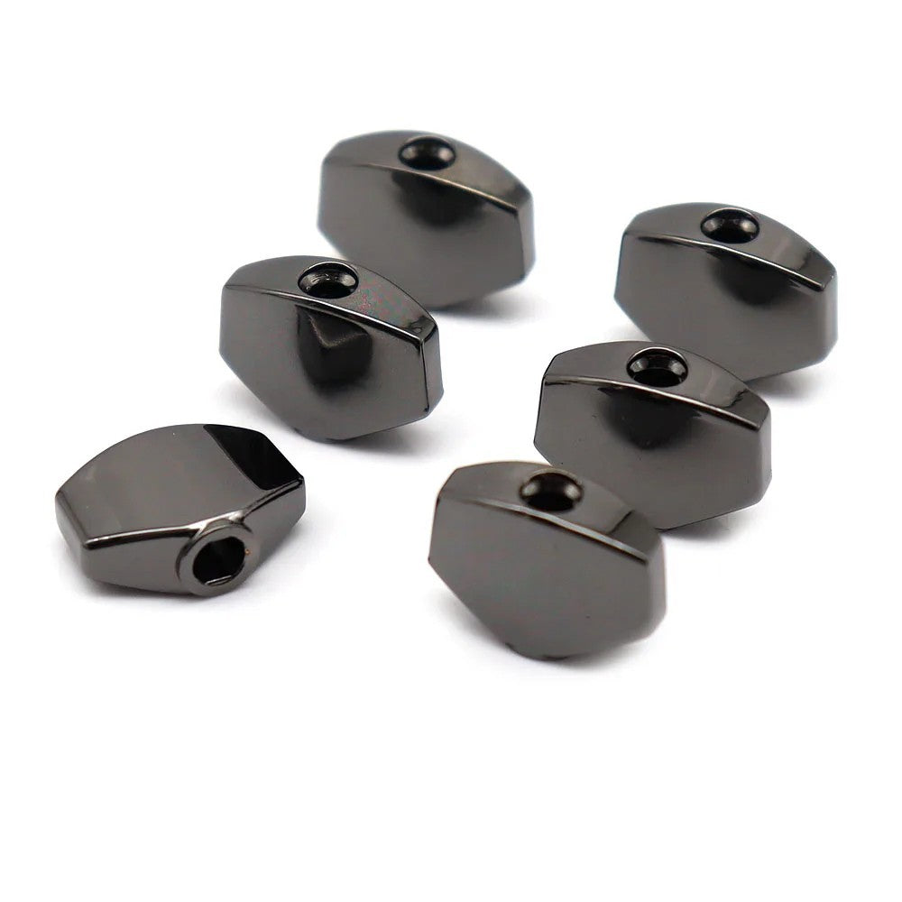 6pcs Black Nickel Guitar Metal Tuning Pegs Machine Heads Buttons Knobs
