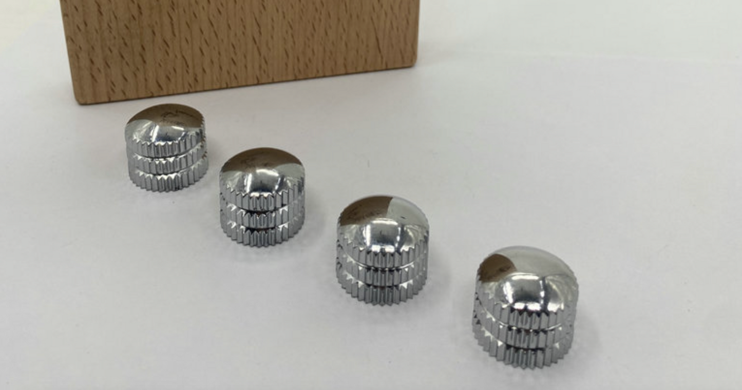 4pcs Chrome Knurled Guitar Bass Knobs Fit Jackson,Fender,Peavey,Aria,W