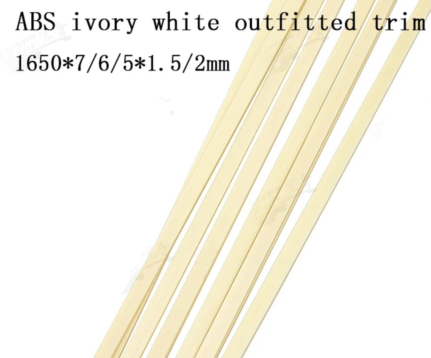 10 Piece Ivory Guitar Binding Figured Strips 1650x7x2MM