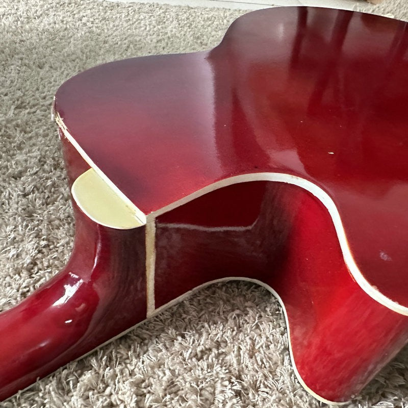 Red Burst 40 Inch Acoustic Guitar, Plywood Top Body, Rosewood Fingerbo