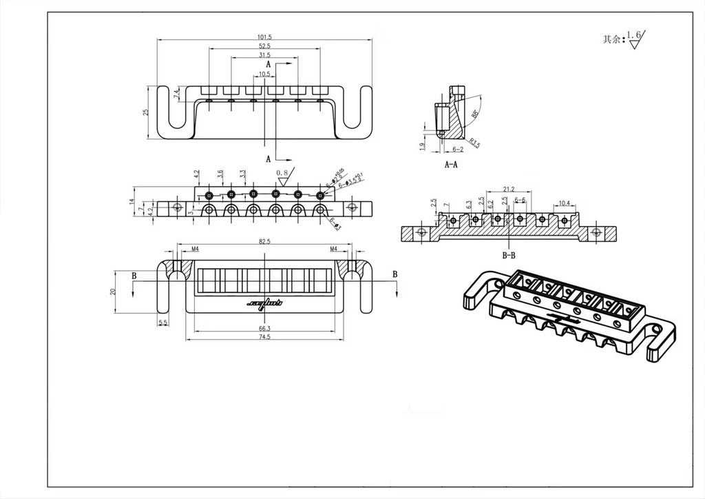 Locking Brass Saddles Tune O Matic Guitar Wraparound Bridge Tailpiece
