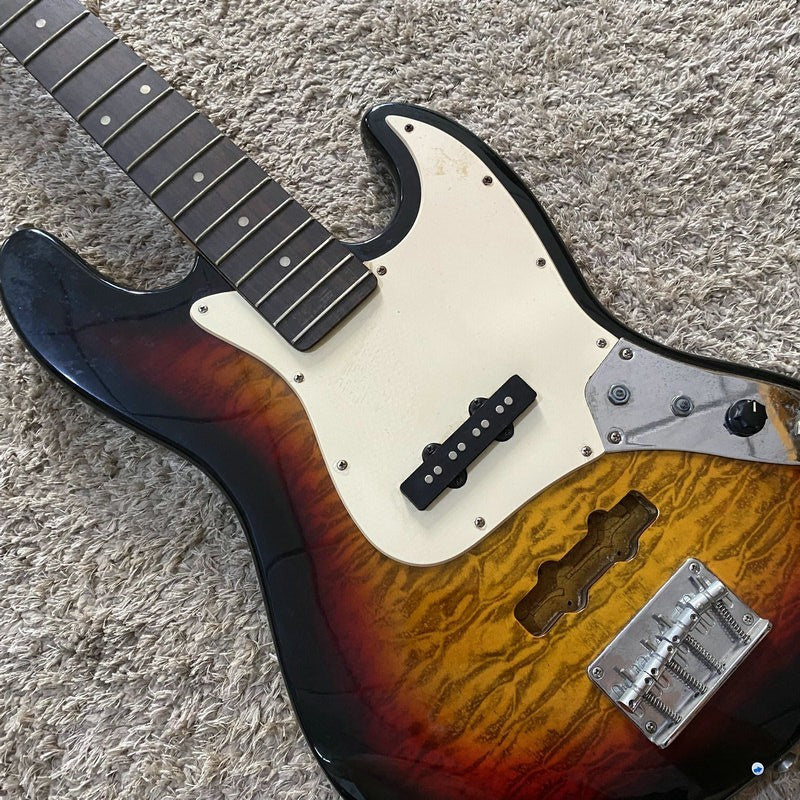 Sunburst 4 String Bass Basswood Body Maple Neck Rosewood Fretboard Fit