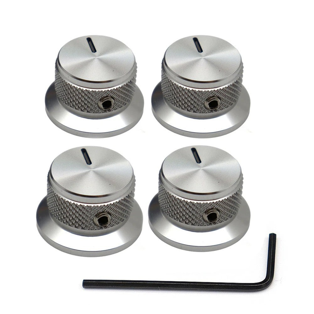4pcs Chrome Guitar Aluminum Volume Tone Control Knobs Fit Les Paul SG