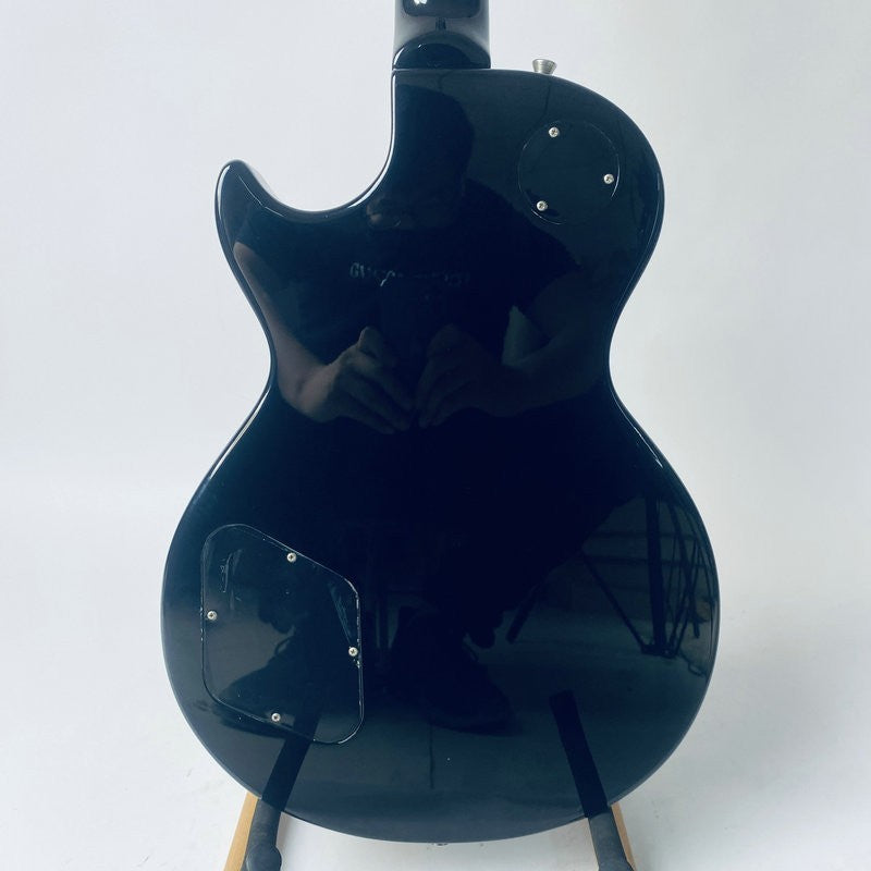 Black Single Cut Electric Guitar, Mahogany Body and Neck, Rosewood Fin