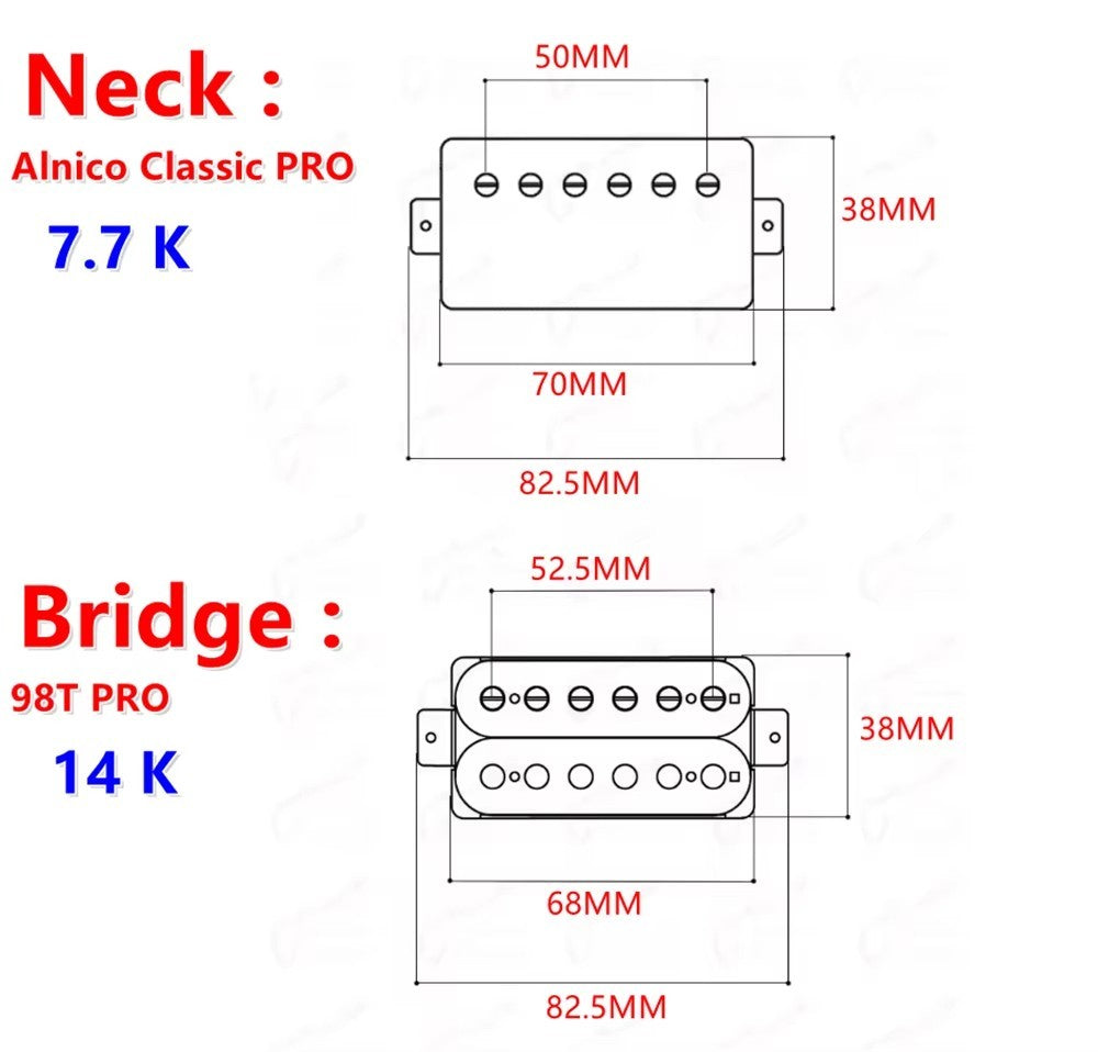 Epiphone Guitar Pro Alnico Neck and Bridge Humbucker Pickups Set Fit L