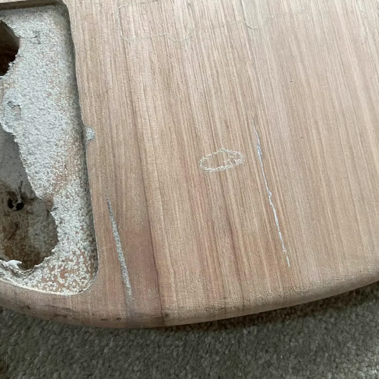 Mahogany Wood 4 String Bass Guitar Body DIY Project