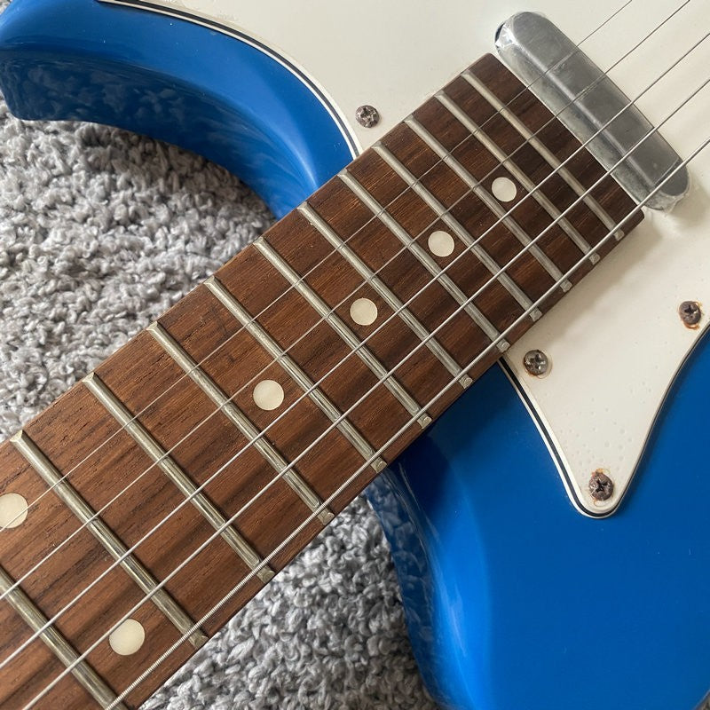 Blue Mini Electric Guitar, Solid Basswood Body, Maple Neck, Rosewood F