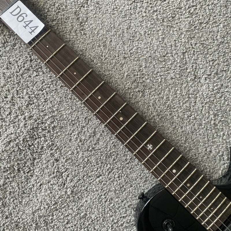 LAG Black Single Cut Electric Guitar, Mahogany Body, Neck, Rosewood Fi
