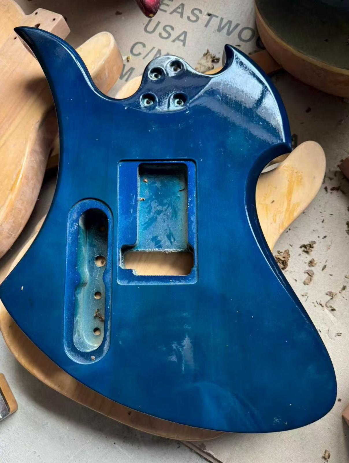 Blue Burst 4 String Bass Basswood Body with Quilted Maple Top