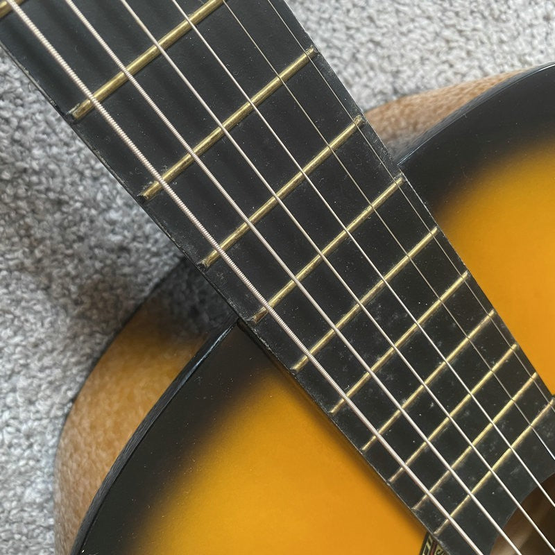 38 Inch Classical Guitar, Sunburst Basswood Body, Mahogany Neck, Rosew