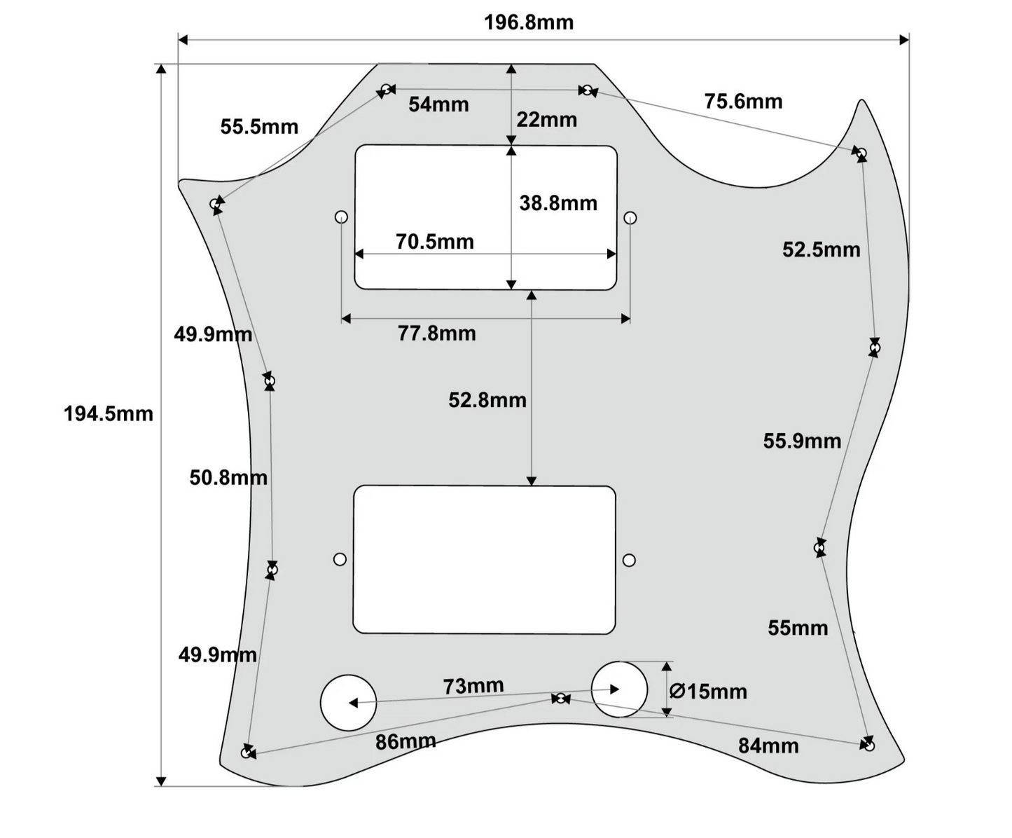 HH Tortoise Shell Guitar Scratch Plate Pickguard Fit SG Guitars