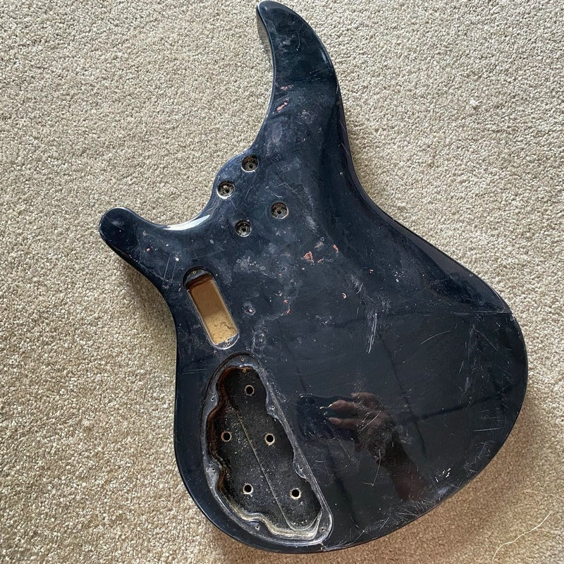 Black 4 String Bass DIY Project Basswood Body