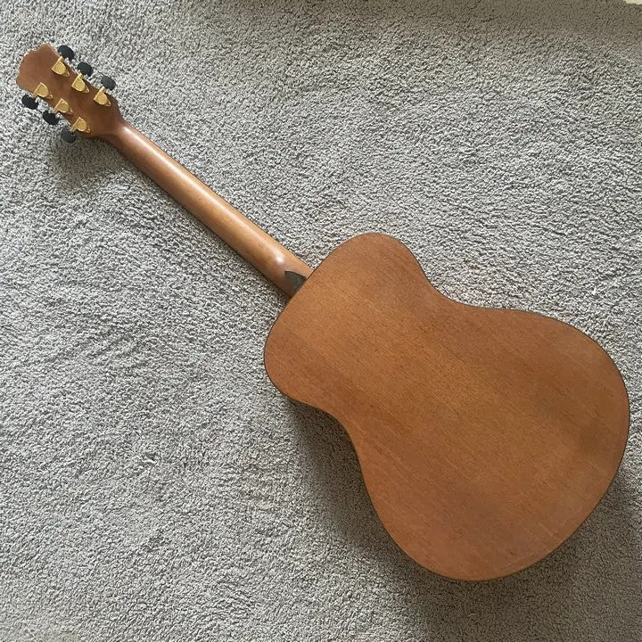 Luna 38 Inch Acoustic Guitar, Engraved Rose Spruce Top Body, Okoume Ne
