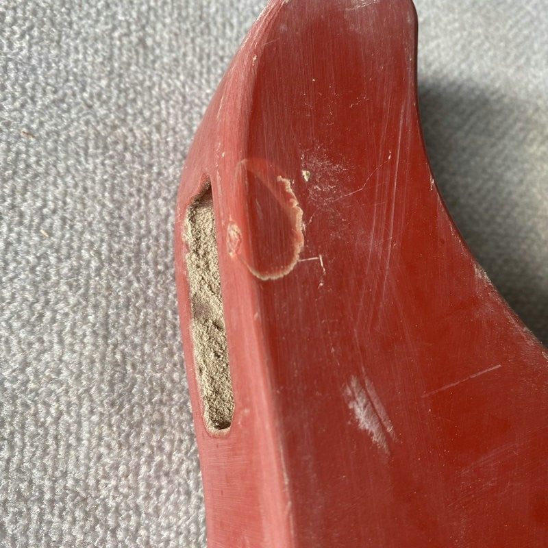 Double Cutaway Red Guitar Body, Single Humbucker Pickup Route