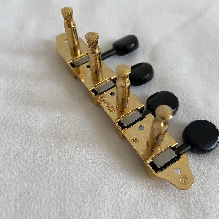 Gold 8 String Mandolin Vintage Tuning Pegs Machine Heads Black Buttons
