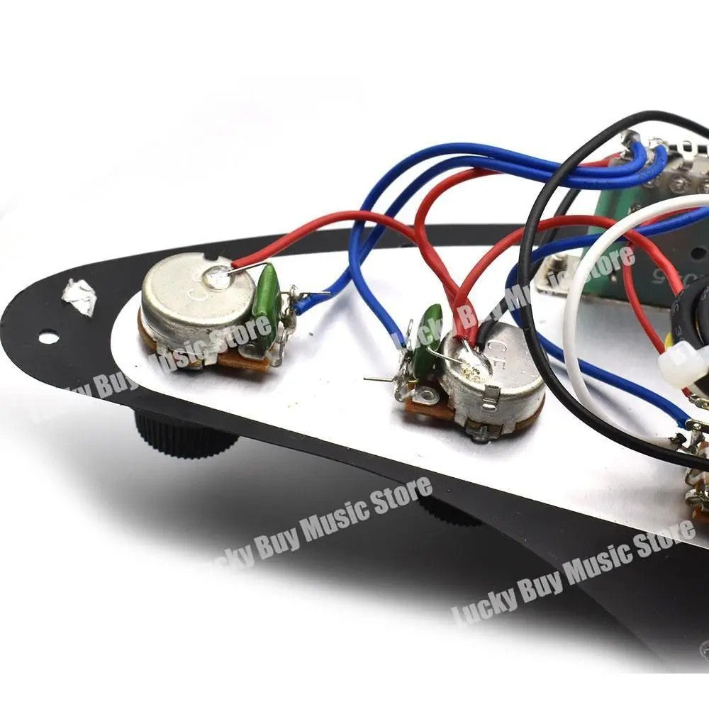 Black HSS Guitar Prewired Loaded Pickguard Fit Stratocaster Strat