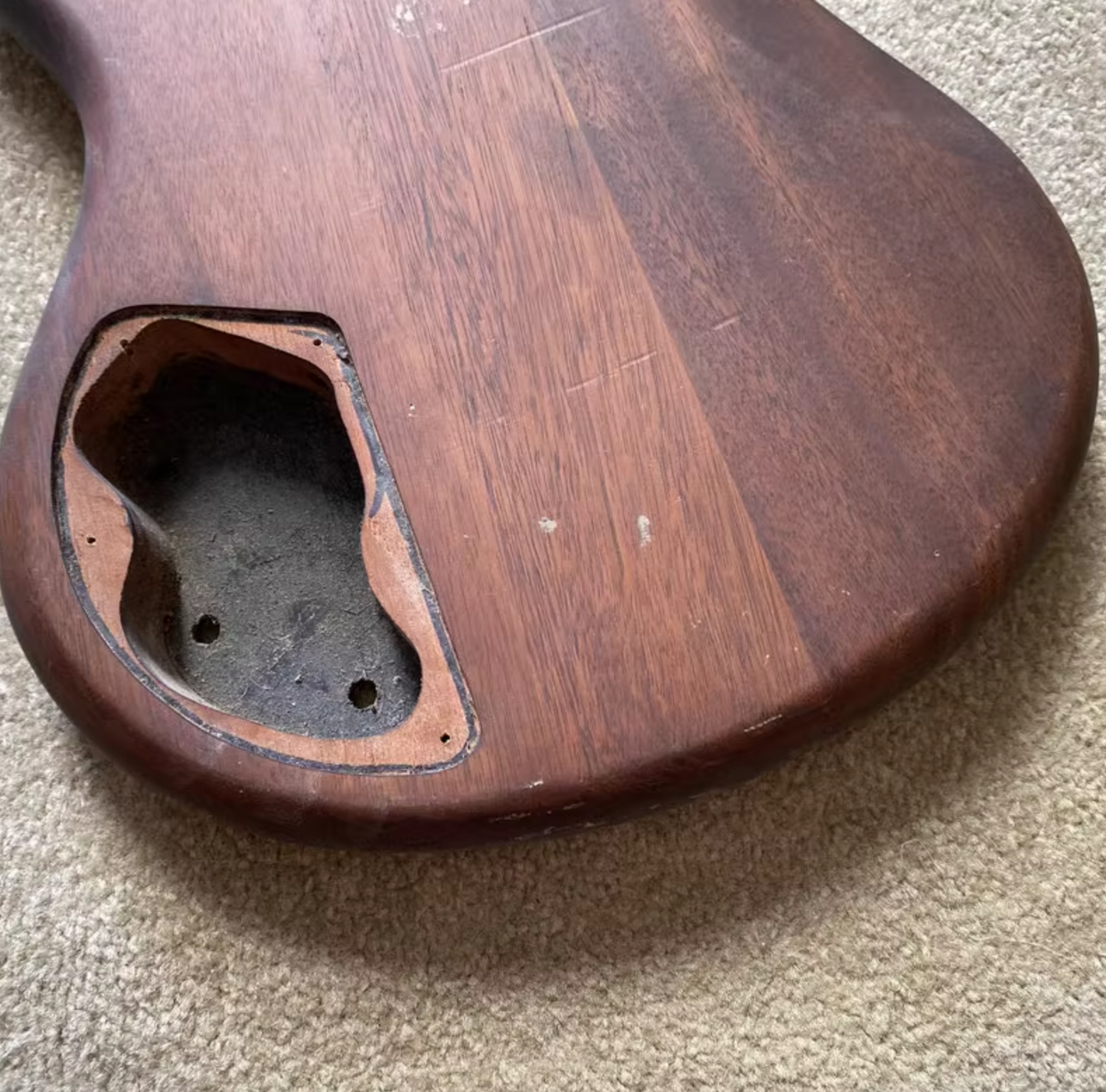 Mahogany Wood 4 String Bass Solid Body DIY Project