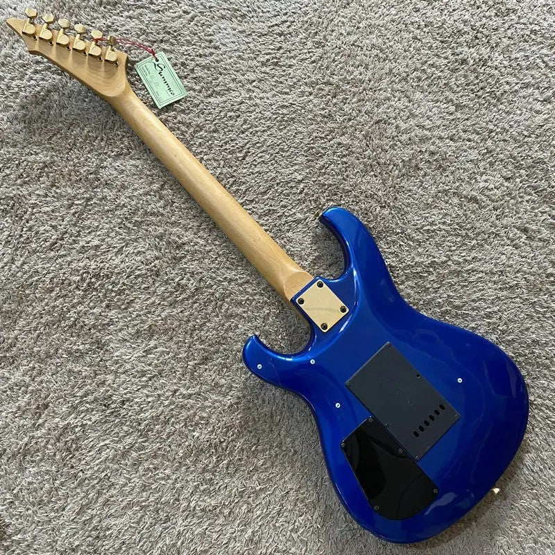 Metallic Blue HSH Guitar, Basswood Body, Rosewood Fingerboard Maple Ne
