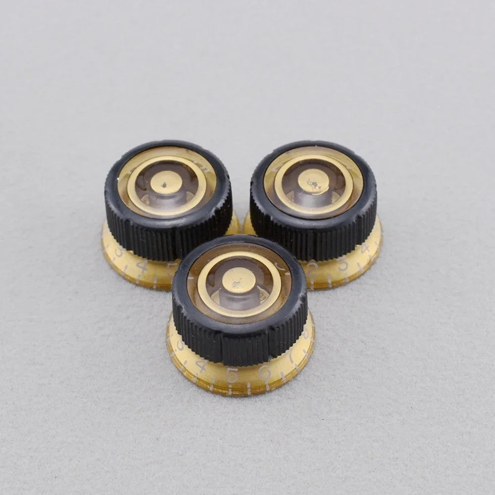 4pcs Ibanez Gold Sure Grip III Guitar Volume and Tone Control Knobs