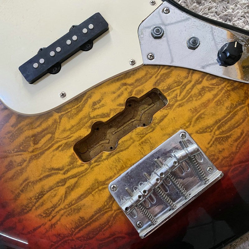 Sunburst 4 String Bass Basswood Body Maple Neck Rosewood Fretboard Fit