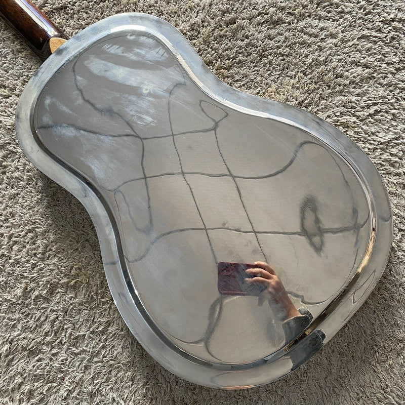Gold Tone Metal Resonator Dobro Guitar, Metal Body with Mahogany Neck,