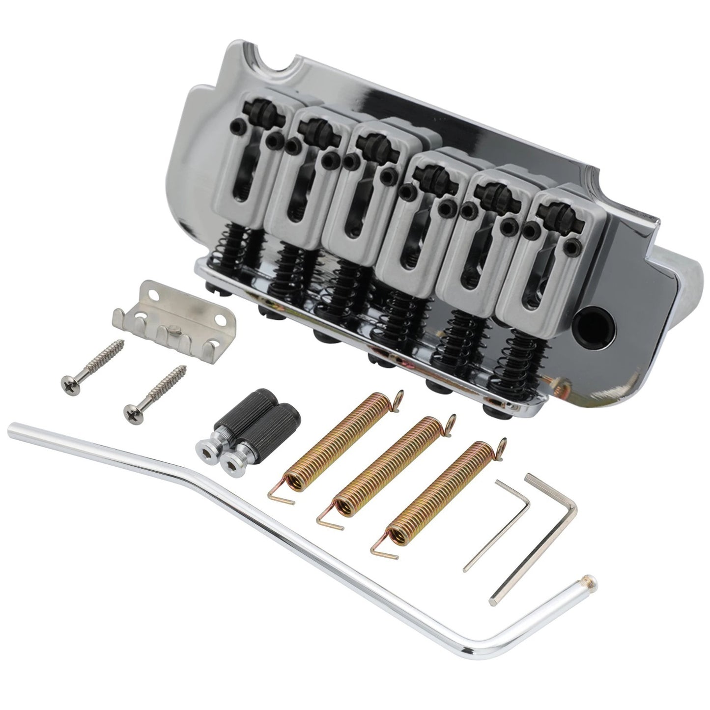 Chrome 2 Point Guitar Roller Saddles Bridge Tremolo System Fit Stratoc