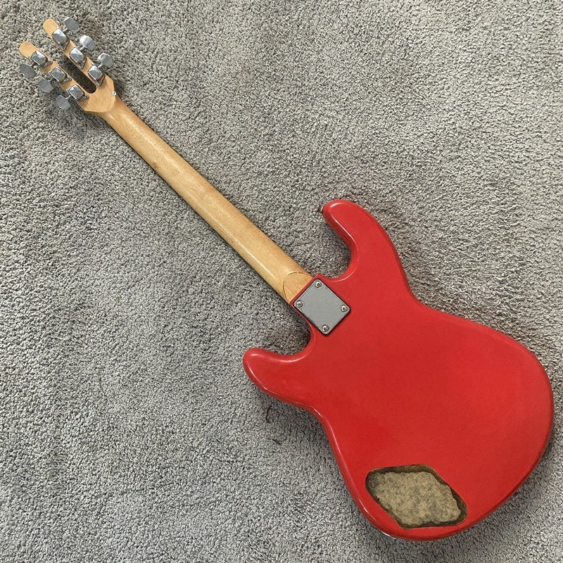 Custom Red Glossy Finish Guitar, Basswood Body, Maple Neck, Rosewood F