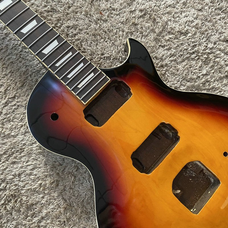 Sunburst Gloss Finish Guitar Body with Neck, Rosewood Fingerboard Fit