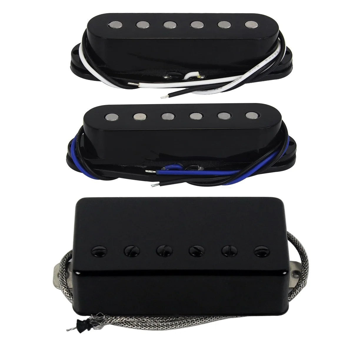 Black Alnico V Guitar SSH Humbucker Single Coil Pickups Fit Stratocast