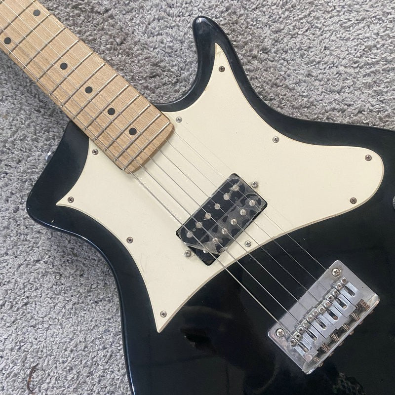 Glossy Black Electric Guitar, Solid Basswood Body, Maple Neck and Fing