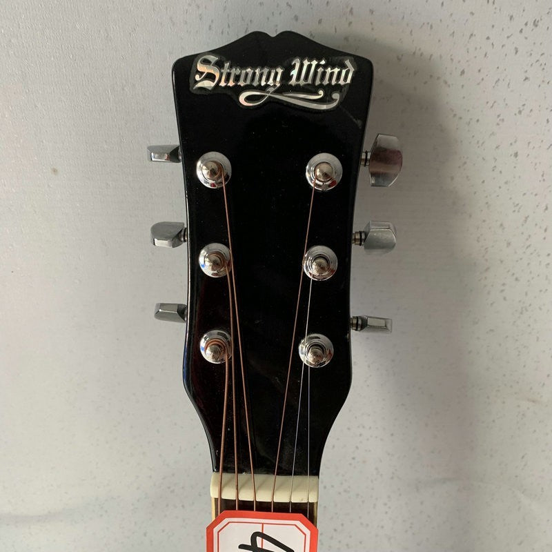 Black 40 Inch Acoustic Guitar, Basswood Plywood Top Body, Rosewood Fin