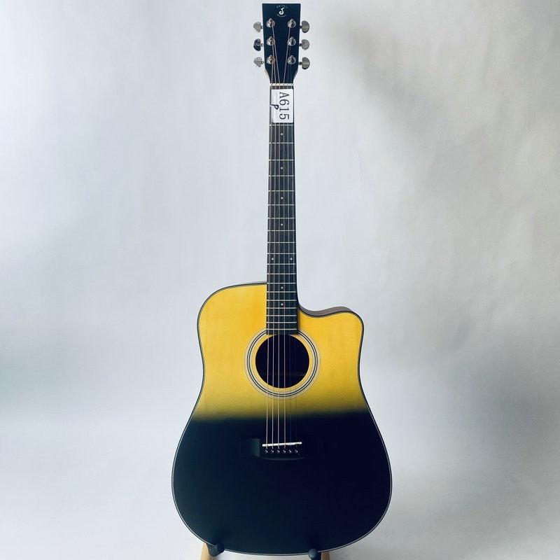Yellow Black 41 Inch Acoustic Guitar, Mahogany Plywood Body Rosewood F