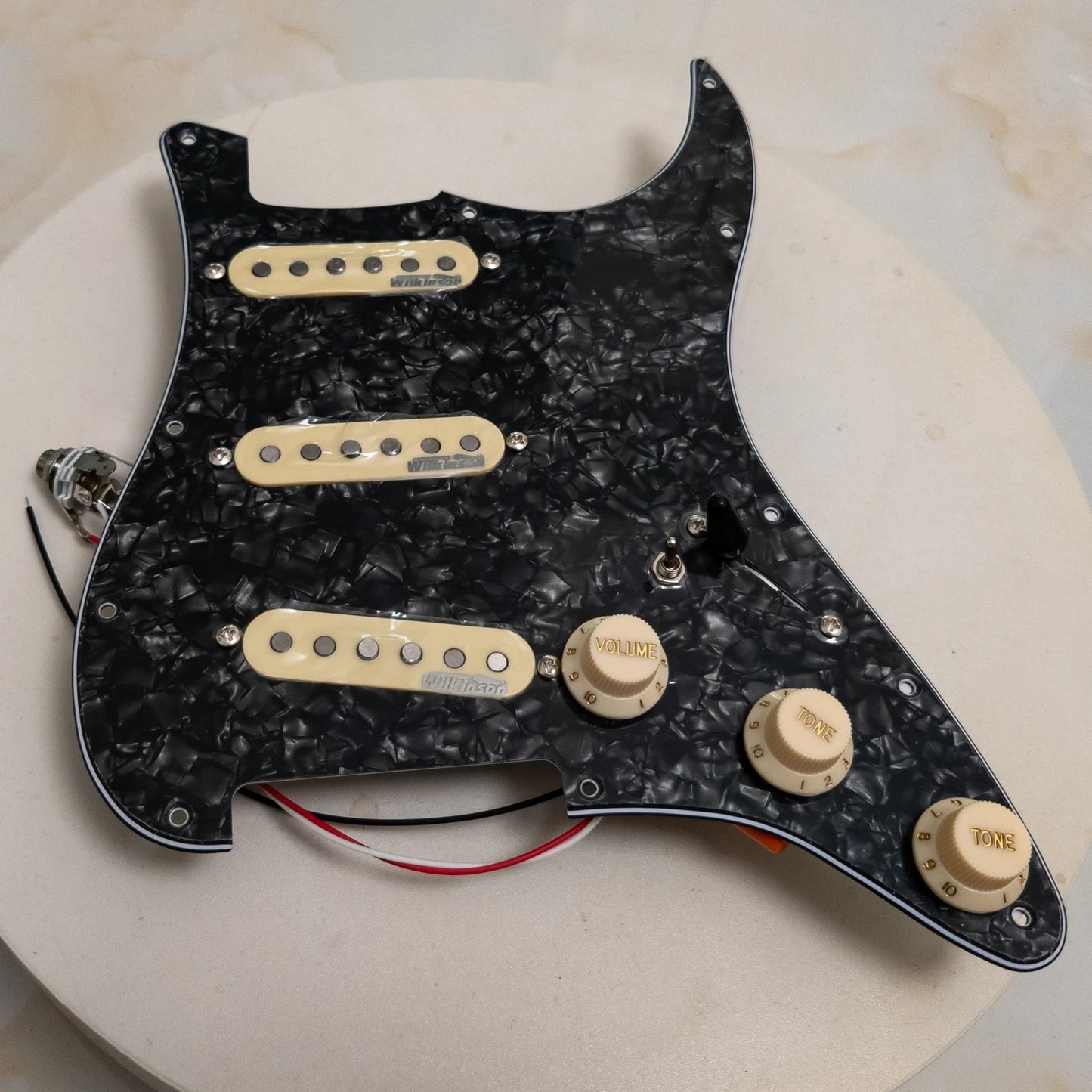 Black Pearl Guitar Loaded Prewired Pickguard Alnico Wilkinson Pickups
