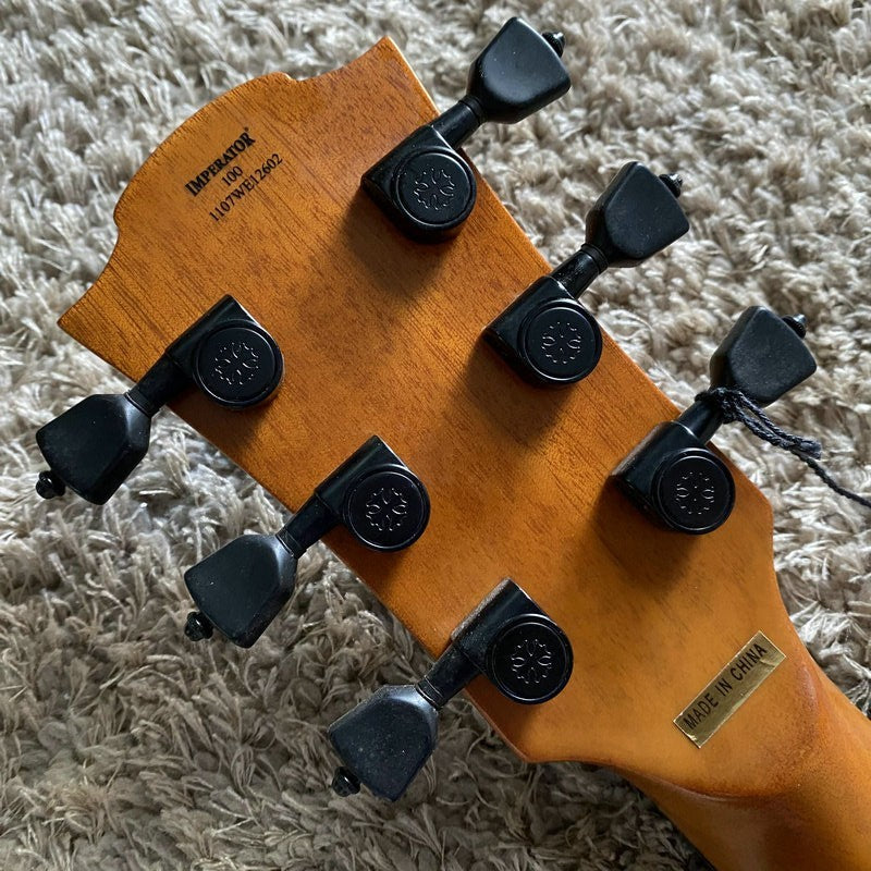 LAG Black Left Handed Guitar, Mahogany Body with Neck, Rosewood Finger