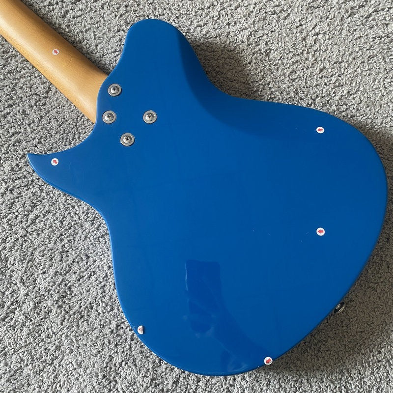 Blue Mini Electric Guitar, Solid Basswood Body, Maple Neck, Rosewood F