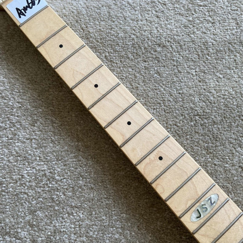 Blue Maple Wood Guitar Neck, 24 Frets Maple Fingerboard