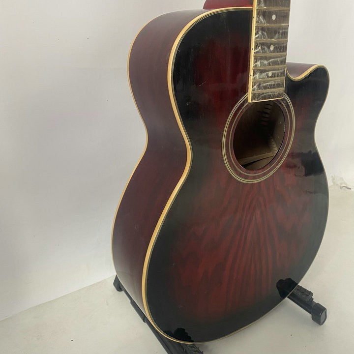 Condor Red Burst 4 String Acoustic Electric Bass, Ash Plywood Top, wit