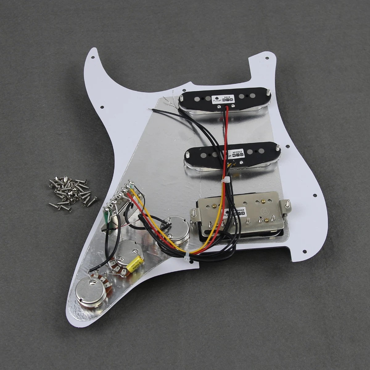 Tortoise Shell Guitar HSS Loaded Prewired Pickguard with Back Plate Fi