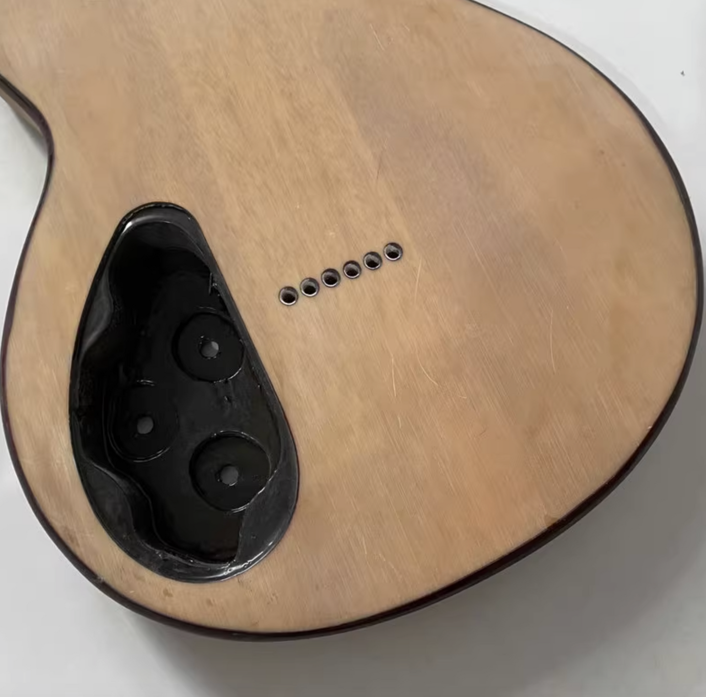 Mahogany Wood HH Guitar Single Cut Body, String Through Bridge