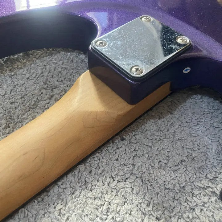 TNC Purple Metallic Finish Electric Guitar, Basswood Body, Maple Neck