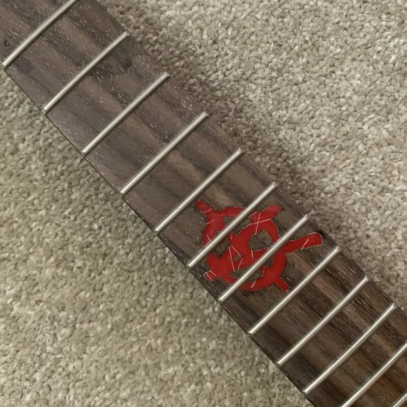 Maple Wood Reversed Headstock Guitar Neck with Rosewood 24 Frets Finge