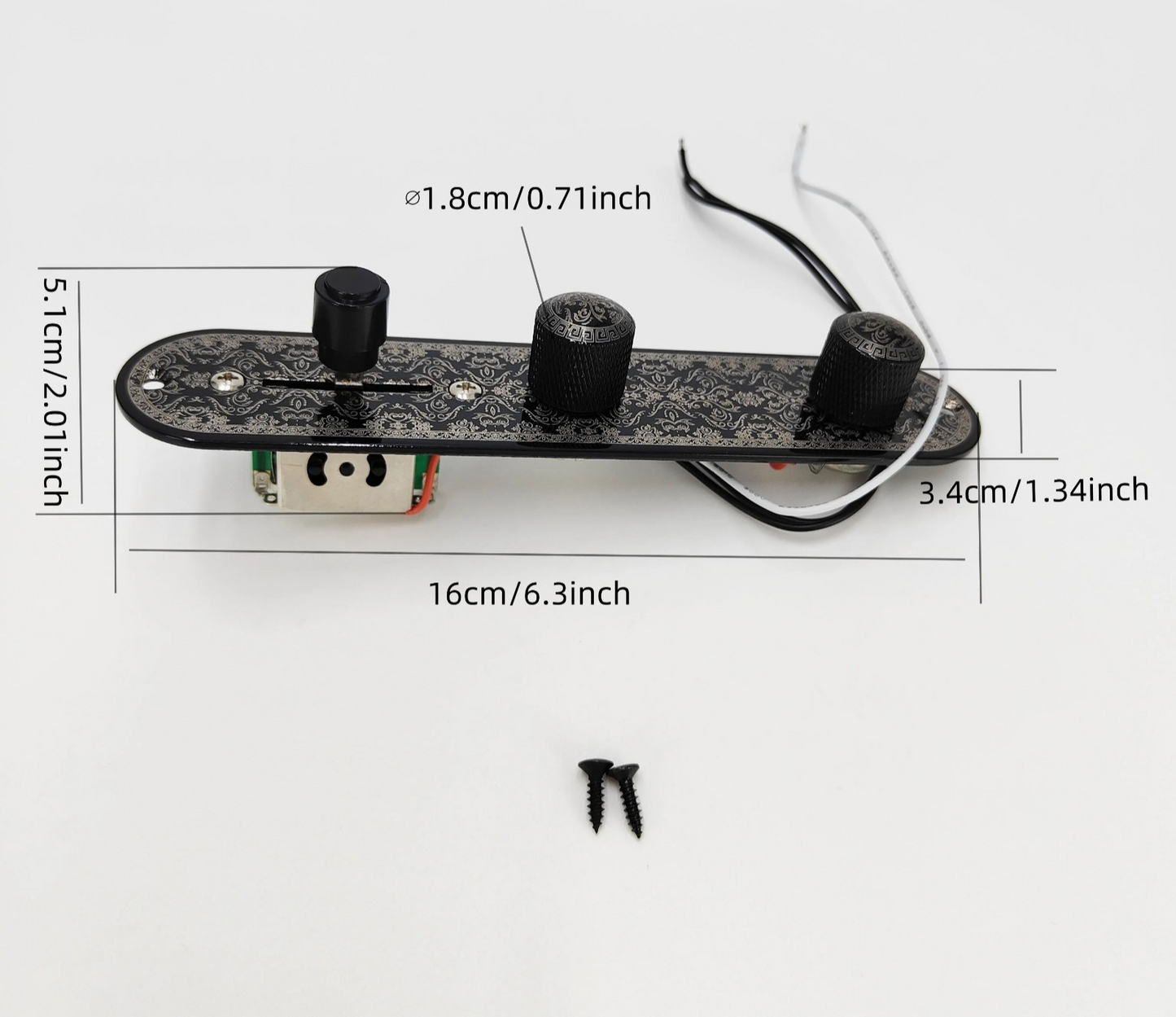 Black Guitar Loaded Prewired Control Plate Fit Telecaster Tele